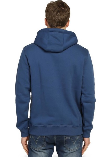 Mavi Kışlık Kalın Kapüşonlu Erkek Sweatshirt Hoodie modelleri