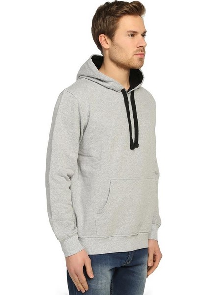 Gri Kapüşonlu Erkek Sweatshirt Hoodie fiyatları