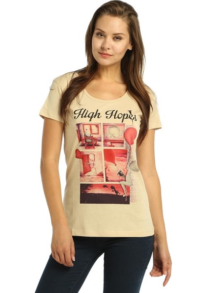 High Hopes Krem Kadın T-Shirt