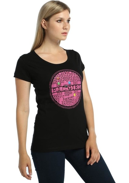 Pac Girl Siyah Kadın T-Shirt modelleri