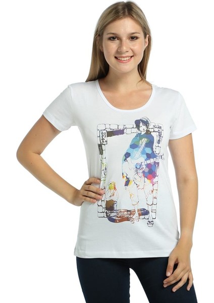 Gitarist Beyaz Kadın T-Shirt