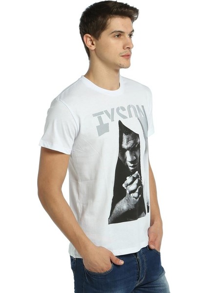 Mike Tyson Boks Beyaz Erkek T-Shirt