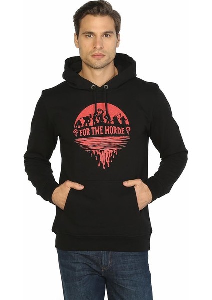 Wow Warcraft Siyah Kapüşonlu Erkek Sweatshirt