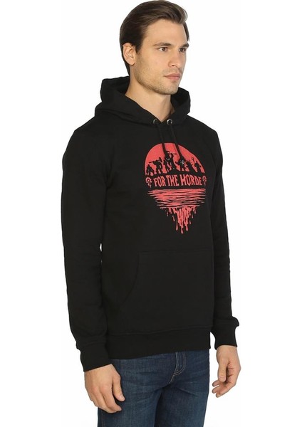 Wow Warcraft Siyah Kapüşonlu Erkek Sweatshirt
