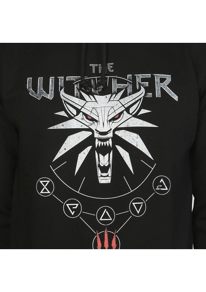 The Witcher Siyah Kapüşonlu Erkek Sweatshirt Hoodie