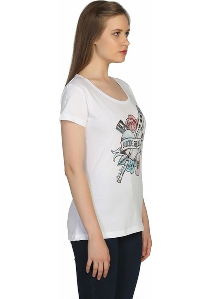 Suicide Squad Harley Quinn Beyaz Kadın T-Shirt modelleri