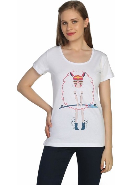 Princess Mononoke Beyaz Kadın T-Shirt