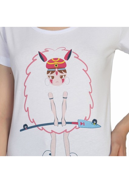 Princess Mononoke Beyaz Kadın T-Shirt fiyatları