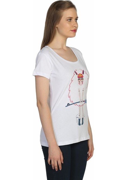 Princess Mononoke Beyaz Kadın T-Shirt modelleri