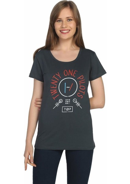 Twenty One Pilots Blurryface Füme Kadın T-Shirt