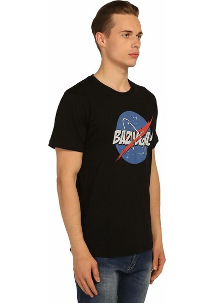 Big Bang Theory Nasa Siyah Erkek T-Shirt