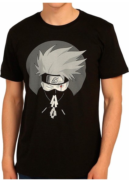 Naruto Kakashi Hatake Siyah Erkek T-Shirt