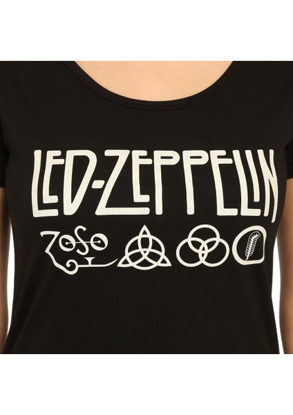 Led Zeppelin Siyah Kadın T-Shirt