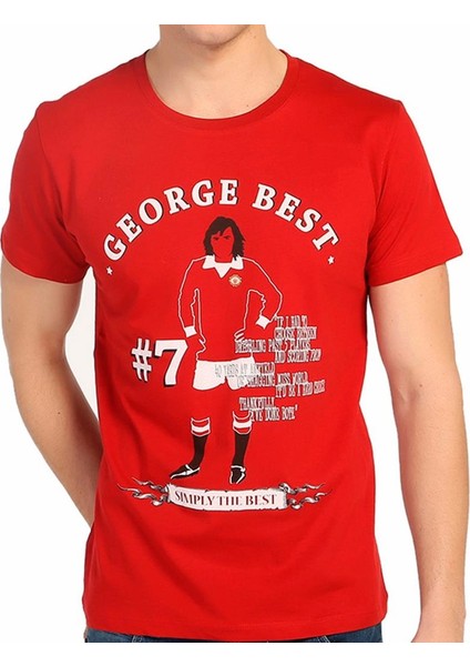 George Best Futbol Kırmızı Erkek T-Shirt