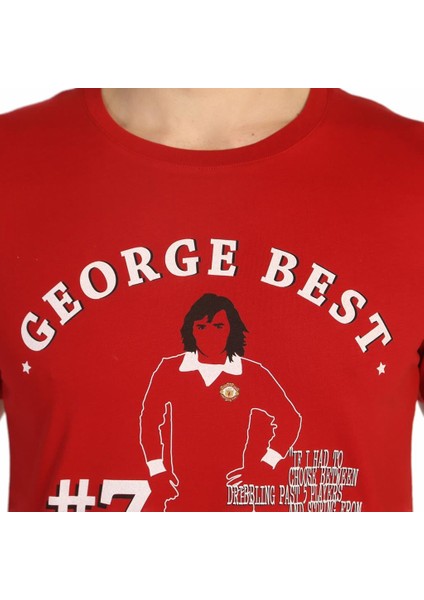 George Best Futbol Kırmızı Erkek T-Shirt