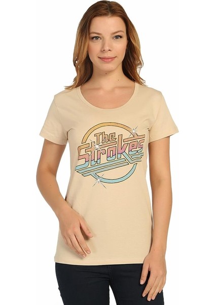 The Strokes Retro Krem Kadın T-Shirt