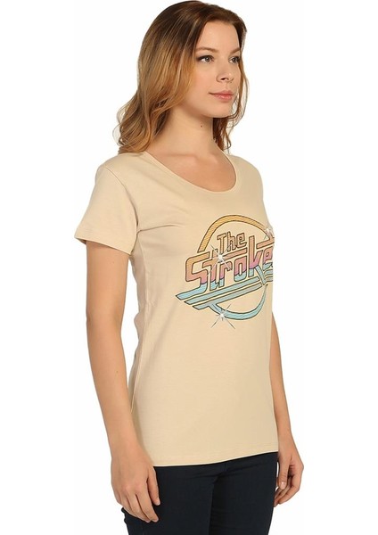 The Strokes Retro Krem Kadın T-Shirt modelleri