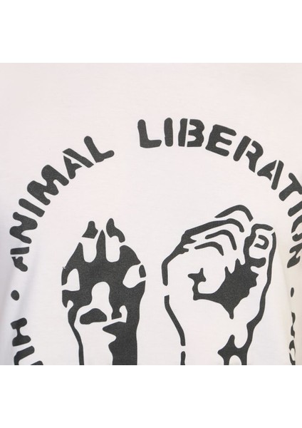 Animal Liberation Beyaz Erkek T-Shirt