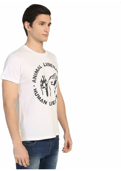 Animal Liberation Beyaz Erkek T-Shirt