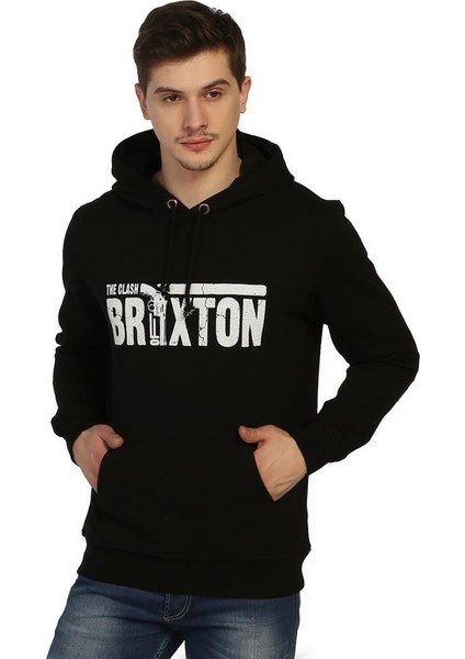 Clash Siyah Kapüşonlu Erkek Sweatshirt