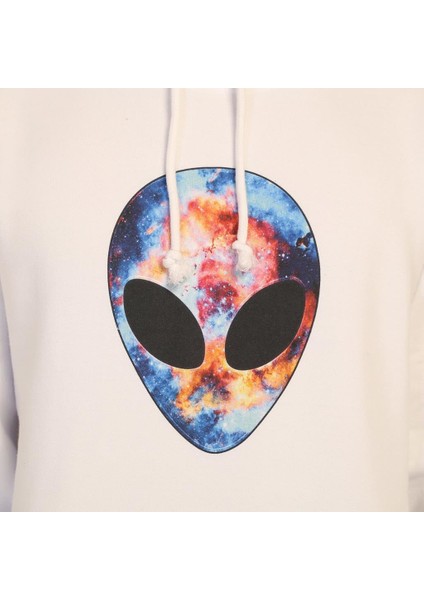 Alien Cosmos Beyaz Kapüşonlu Erkek Sweatshirt Hoodie fiyatları