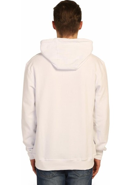 Beyaz Kapüşonlu Erkek Sweatshirt Hoodie modelleri