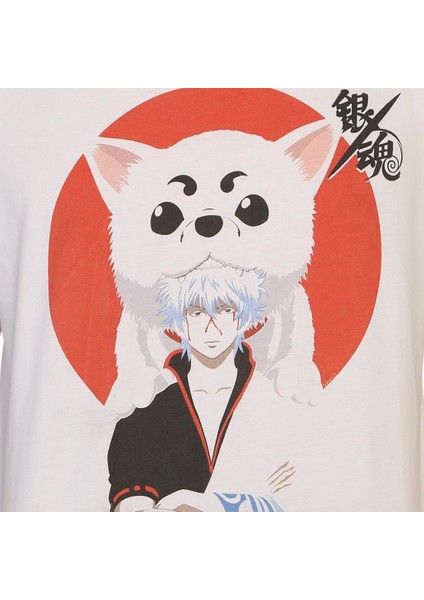 Gintama Beyaz Erkek T-Shirt