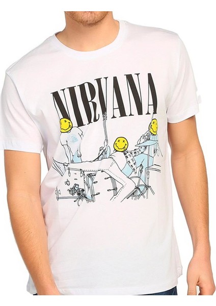 Nirvana Kurt Cobain Beyaz Erkek T-Shirt