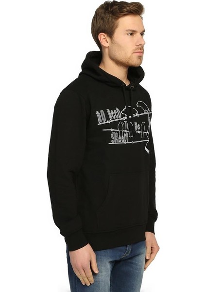 Kapitalizm Siyah Kapüşonlu Erkek Sweatshirt modelleri