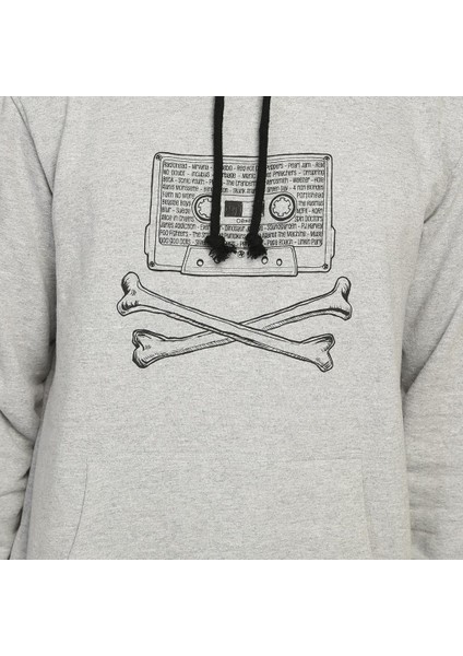 90'Lar Alternative Gri Kapüşonlu Erkek Sweatshirt