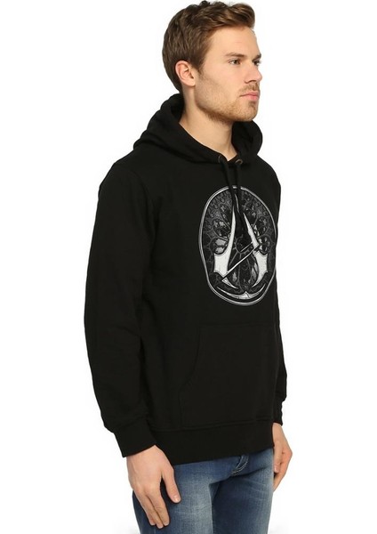 Assassin'S Creed Siyah Kapüşonlu Erkek Sweatshirt