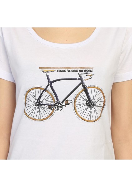 Bisiklet Beyaz Kadın T-Shirt fiyatları