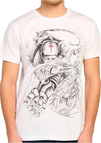 Fullmetal Alchemist Beyaz Erkek T-Shirt