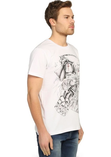 Fullmetal Alchemist Beyaz Erkek T-Shirt