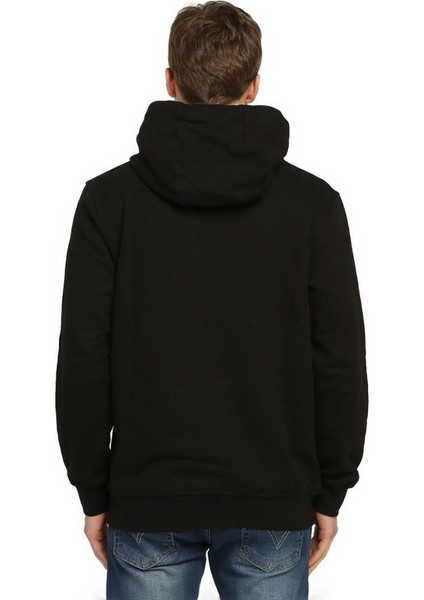 Siyah Kapüşonlu Erkek Sweatshirt Hoodie