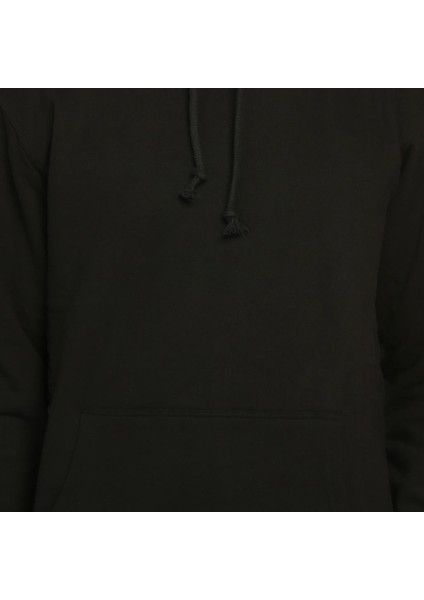 Siyah Kapüşonlu Erkek Sweatshirt Hoodie