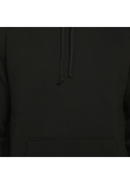 Siyah Kışlık Kalın Kapüşonlu Erkek Sweatshirt Hoodie