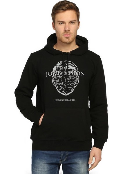 Joy Division Siyah Kapüşonlu Erkek Sweatshirt Hoodie