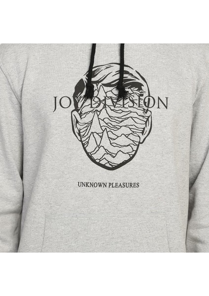 Joy Division Gri Kapüşonlu Erkek Sweatshirt Hoodie