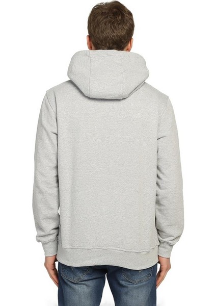 Yin Yang Kedi Gri Kapüşonlu Erkek Sweatshirt Hoodie