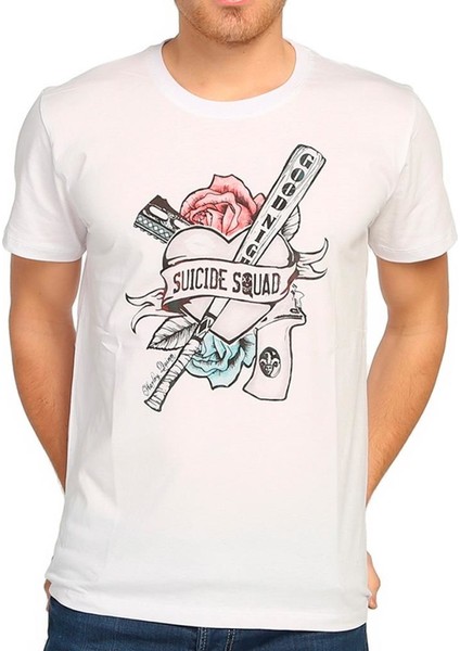 Suicide Squad Harley Quinn Beyaz Erkek T-Shirt