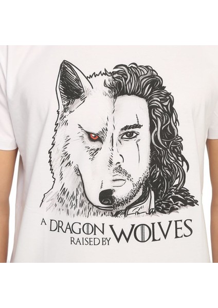 Game Of Thrones Jon Snow Beyaz Erkek T-Shirt fiyatları