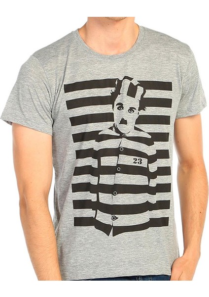 Charlie Chaplin Gri Erkek T-Shirt