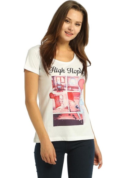 High Hopes Beyaz Kadın T-Shirt