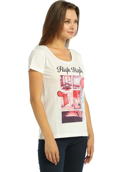 High Hopes Beyaz Kadın T-Shirt