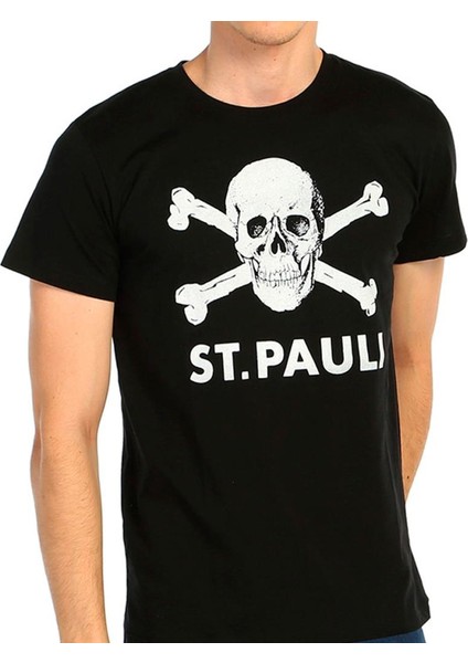 St. Pauli Futbol Siyah Erkek T-Shirt