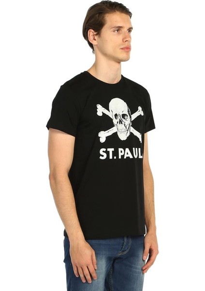 St. Pauli Futbol Siyah Erkek T-Shirt