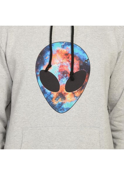 Alien Cosmos Gri Kapüşonlu Erkek Sweatshirt Hoodie fiyatları