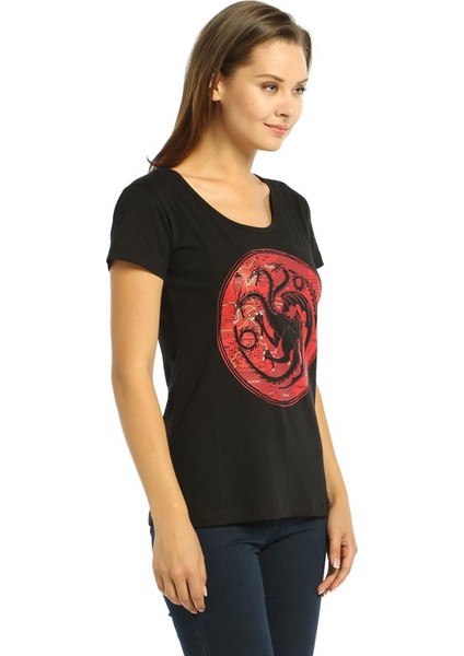 Game Of Thrones Siyah Kadın T-Shirt modelleri