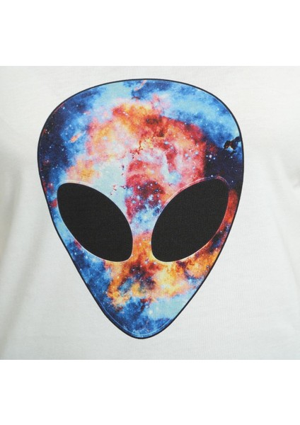 Alien Cosmos Beyaz Kadın T-Shirt